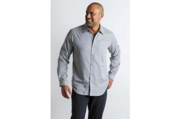 Image of ExOfficio Soft Cool Avalon Long Sleeve Shirt Men's, Cement, 2XL 10013024-9430_2XL