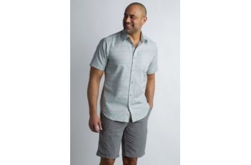 Image of ExOfficio Soft Cool Avalon Short Sleeve Shirt Men's, Sage Gray, XL 10023124-9214_XL