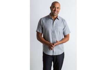 Image of ExOfficio Soft Cool Avalon Short Sleeve Shirt Men's, Cement, 2XL 10023124-9430_2XL