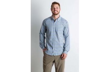 Image of ExOfficio Sol Cool Chill Plaid Long Sleeve Shirt Men's, Indigowash, S 10013157-5990_S