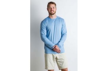 Image of ExOfficio Sol Cool Sun Crew Long Sleeve Shirt Men's, Silverlake, M 10113127-5280_M