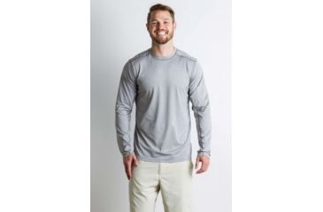 Image of ExOfficio Sol Cool Sun Crew Long Sleeve Shirt Men's, Cement, L 10113127-9430_L