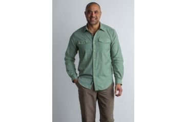 Image of ExOfficio Syros Long Sleeve Shirt Men's, Dusty Sage, S 10013027-6800_S