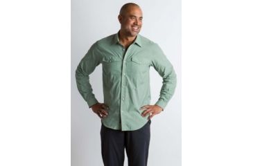 Image of ExOfficio Syros Long Sleeve Shirt Men's, Dusty Sage, S 10013027-6800_S