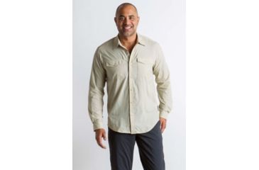 Image of ExOfficio Syros Long Sleeve Shirt Men's, Feather, L 10013027-8270_L