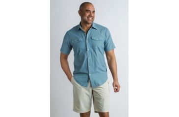 Image of ExOfficio Syros Short Sleeve Shirt Men's, Citadel, S 10023081-5027_S