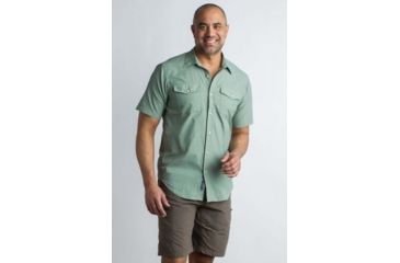 Image of ExOfficio Syros Short Sleeve Shirt Men's, Dusty Sage, S 10023081-6800_S
