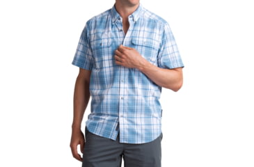 Image of ExOfficio Ventana Plaid Short Sleeve - Men's-Deep Water-Medium