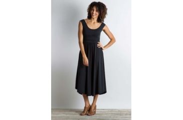 Image of ExOfficio Wanderlux Cap Sleeve Midi Dress Women's, Black, XL 20613102-9999_XL