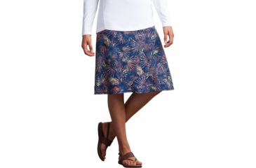 Image of ExOfficio Wanderlux Convertible Print Skirt - Women's-Indigo-Small