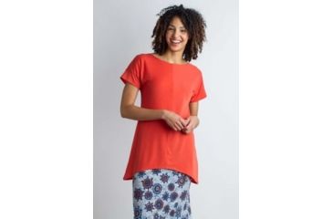 Image of ExOfficio Wanderlux Crossback Short Sleeve Shirt Women's, Paprika, S 20123096-3530_S