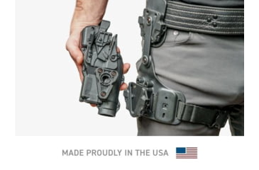 Image of Alien Gear Holsters Rapid Force Expansion Dynamic Drop Leg Holster With Locking Belt Slide w/ Taq Strap w/Standard Buckle w/Bag Packaging, Matte Black, RFX-DD-BK-LBS-T-LK-B