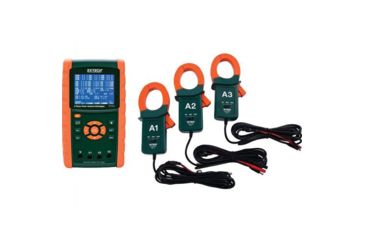 Image of Extech Instruments 1200A 3-Phase Graphical Pwr Analyzer/Datalog Kit W/Nist, PQ3450-12-NIST