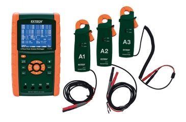 Image of Extech Instruments 200A 3-Phase Power Analyzer/Datalogger Kit, PQ3450-2