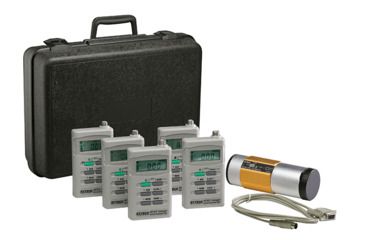 Image of Extech Instruments Dosimeter Kit, 5 Pack With Calibrator And Nist, 407355-KIT-5-NIST