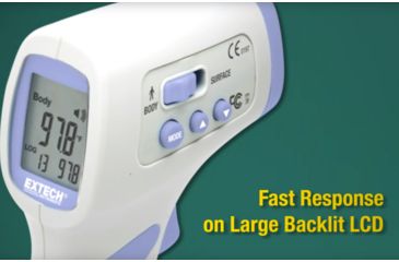 Image of Flir Extech IR200 IR Thermometer - Fast Response on Large Back-lit LCD