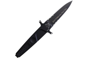 Image of Extrema Ratio BD2 Contractor Linerlock Black Folding Knife, 3.75 black MIL-C-13924 burnished partially serrat, Black anodized aluminum handle, 0229BLK