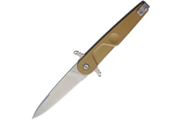 Image of Extrema Ratio BD2 Linerlock Lucky Desert Folding Knife, 3.75in Stonewash Bohler N690 SS Spear Point Blade, Desert Tan Anodized Aluminum Handle, Pocket Clip, Desert tan, 0228-DW