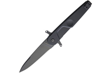 Image of Extrema Ratio BD2 Linerlock Lucky Folding Knife, 3.75in Bohler N690 SS Blade, Black Anodized Aluminum Handle, Pocket Clip, Black Mil-C-13924 Burnished Blade, Black, 0228-BLK