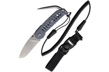 Image of Extrema Ratio BF2 HELMSMAN Dive Linerlock Folding Knife, 3.5in, N690 Stainless Drop Point Blade, Gray Anodized Aluminum Handle, 04.1000.0163/SW