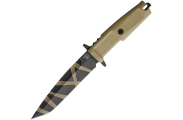 Image of Extrema Ratio Col Moschin Desert Warfare Knife, 6.25 partially serrated Bohler N690 stainless tan, Desert tan Forprene handle, 0125DW