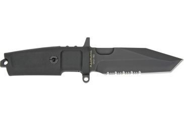 Image of Extrema Ratio Fulcrum C Fixed Blade Knife, 4.25in, Serrated Tanto, Black Forprene Handle EX150FCT