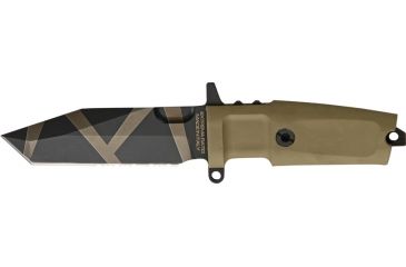 Image of Extrema Ratio Fulcrum C Fixed Blade Knife, 4.25in, Serrated Tanto, Desert Warfare Tan Forprene Handle EX150FCDW