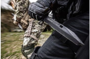 Image of Extrema Ratio Fulcrum Combat Knife Fixed Blade Knife, 7.13 in, Bohler N690 Stainless Blade, Tanto Blade, Black Forprene Handle, 04.1000.0304/BLK