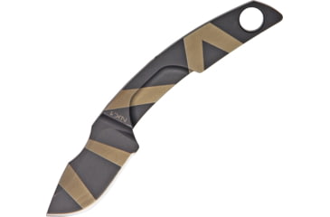 Image of Extrema Ratio NK1 Neck Knife Desert Warfare Fixed Blade Knife, 5in Overall, 1 3/4in Blade, One Piece N690 SS Construction w/Desert Warfare Finish, Enlarged Molded Tan Kydex Neck Sheath, 0123-DW