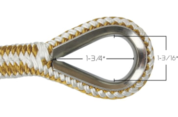 Image of Extreme Max 3006.2264 Boattector Premium Double Braid Nylon Anchor Line With Thimble - 1/2in, White &amp; Gold, 3006.2264