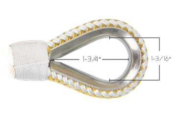 Image of Extreme Max 3006.2376 Boattector Premium Double Braid Nylon Anchor Line With Thimble - 1/2in, White &amp; Gold, 3006.2376