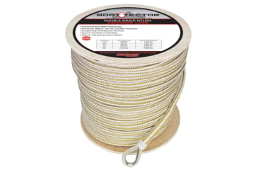 Image of Extreme Max 3006.2376 Boattector Premium Double Braid Nylon Anchor Line With Thimble - 1/2in, White &amp; Gold, 3006.2376