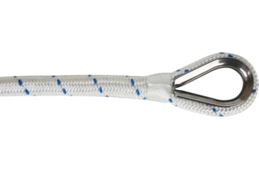Image of Extreme Max Boattector Double Braid Nylon Anchor Line With Thimble - 3/4in x 600, White w/ Blue Tracer, 3/4in x 600ft, 3006.2547