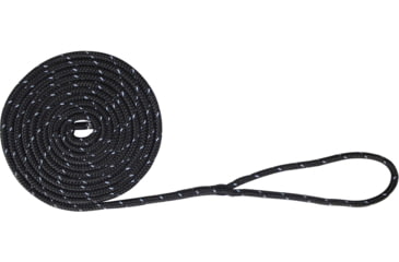 Image of Extreme Max Boattector Double Braid Nylon Dock Line - 3/8in x 20, Black with Reflective Tracer, 3006.2469