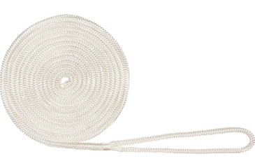Image of Extreme Max Boattector Double Braid Nylon Dock Line - 3/8in x 20, White, 3006.2933