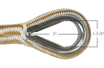 Image of Extreme Max Boattector Premium Double Braid Nylon Anchor Line With Thimble - 3/4in, White &amp; Gold, 300ft, 3006.2285