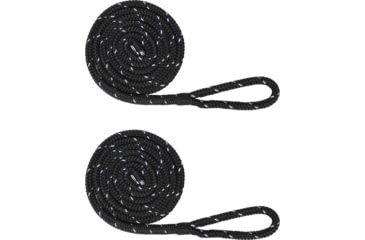 Image of Extreme Max Boattector Premium Double Braid Nylon Fender Line Value 2-Pack - 3/8in x 6, Black with Reflective Tracer, 3006.2603