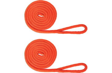 Image of Extreme Max Boattector Premium Double Braid Nylon Fender Line Value 2-Pack - 3/8in x 6, Neon Orange, 3006.2594