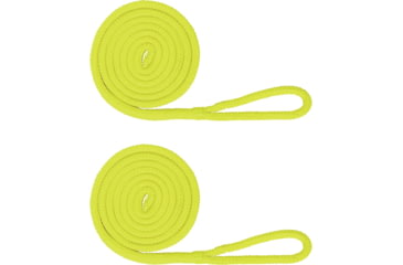 Image of Extreme Max Boattector Premium Double Braid Nylon Fender Line Value 2-Pack - 3/8in x 6, Neon Yellow, 3006.2599