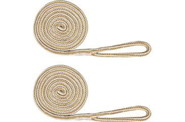 Image of Extreme Max Boattector Premium Double Braid Nylon Fender Line Value 2-Pack - 3/8in x 6, White &amp; Gold, 3006.2165