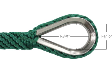Image of Extreme Max Boattector Solid Braid Mfp Anchor Line With Thimble - 3/8in x 100ft, Forest Green, 3006.2645
