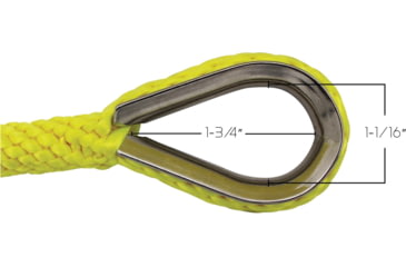 Image of Extreme Max Boattector Solid Braid Mfp Anchor Line With Thimble - 3/8in x 100ft, Neon Yellow, 3006.2659