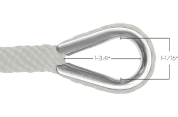 Image of Extreme Max Boattector Solid Braid Mfp Anchor Line With Thimble - 3/8in x 100ft, White, 3006.2054