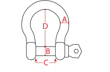 Image of Extreme Max Boattector Stainless Steel Bow Shackle, 1/2in, 3006.8297