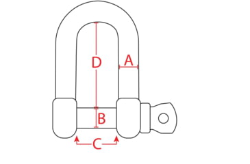 Image of Extreme Max Boattector Stainless Steel D Shackle, 3/4in, 3006.8252