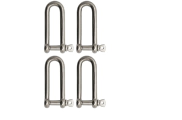Image of Extreme Max Boattector Stainless Steel Long D Shackle, 1/2in, Pack of 4, 3006.8209.4