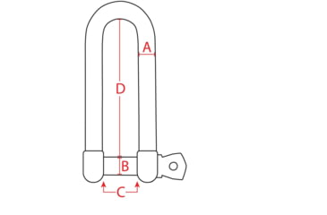 Image of Extreme Max Boattector Stainless Steel Long D Shackle, 1/4in, 3006.8201