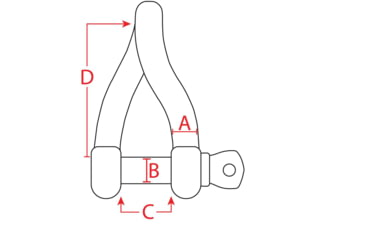 Image of Extreme Max Boattector Stainless Steel Twist Shackle, 5/16in, 3006.8216