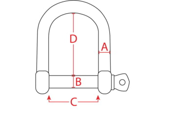Image of Extreme Max Boattector Stainless Steel Wide D Shackle, 5/16in, Pack of 4, 3006.8228.4