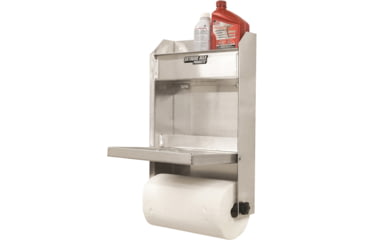 Image of Extreme Max Junior Aluminum Work Station Storage Cabinet Flip Out Work Tray With Paper Towel Rack Organizer For Enclosed Race Trailer Shop Garage Storage, 5001.6053